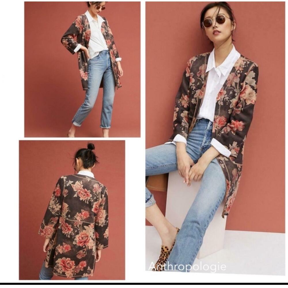 Anthropologie Solitaire Suede Trench Coat